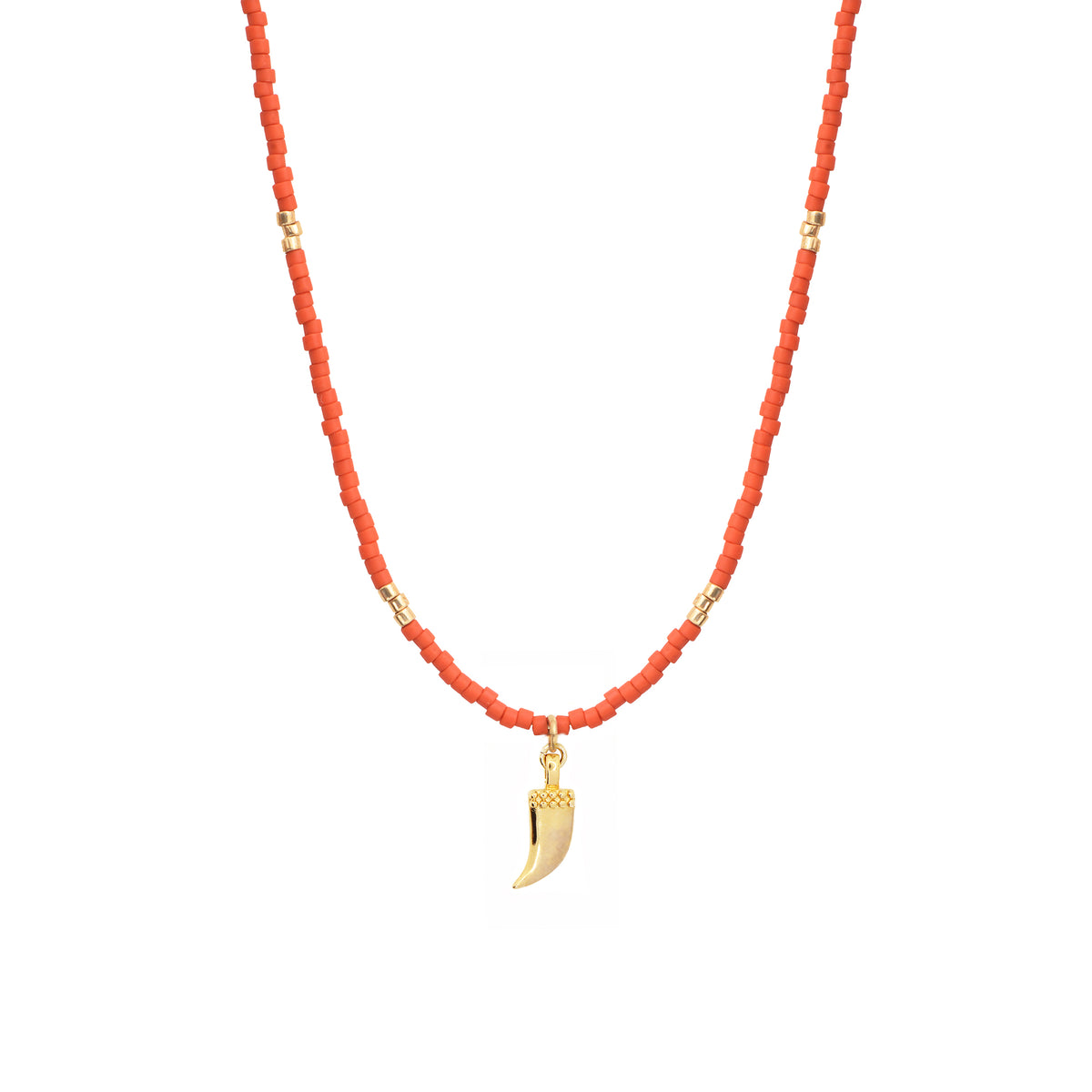 Collier Color Shark - Or & Corail
