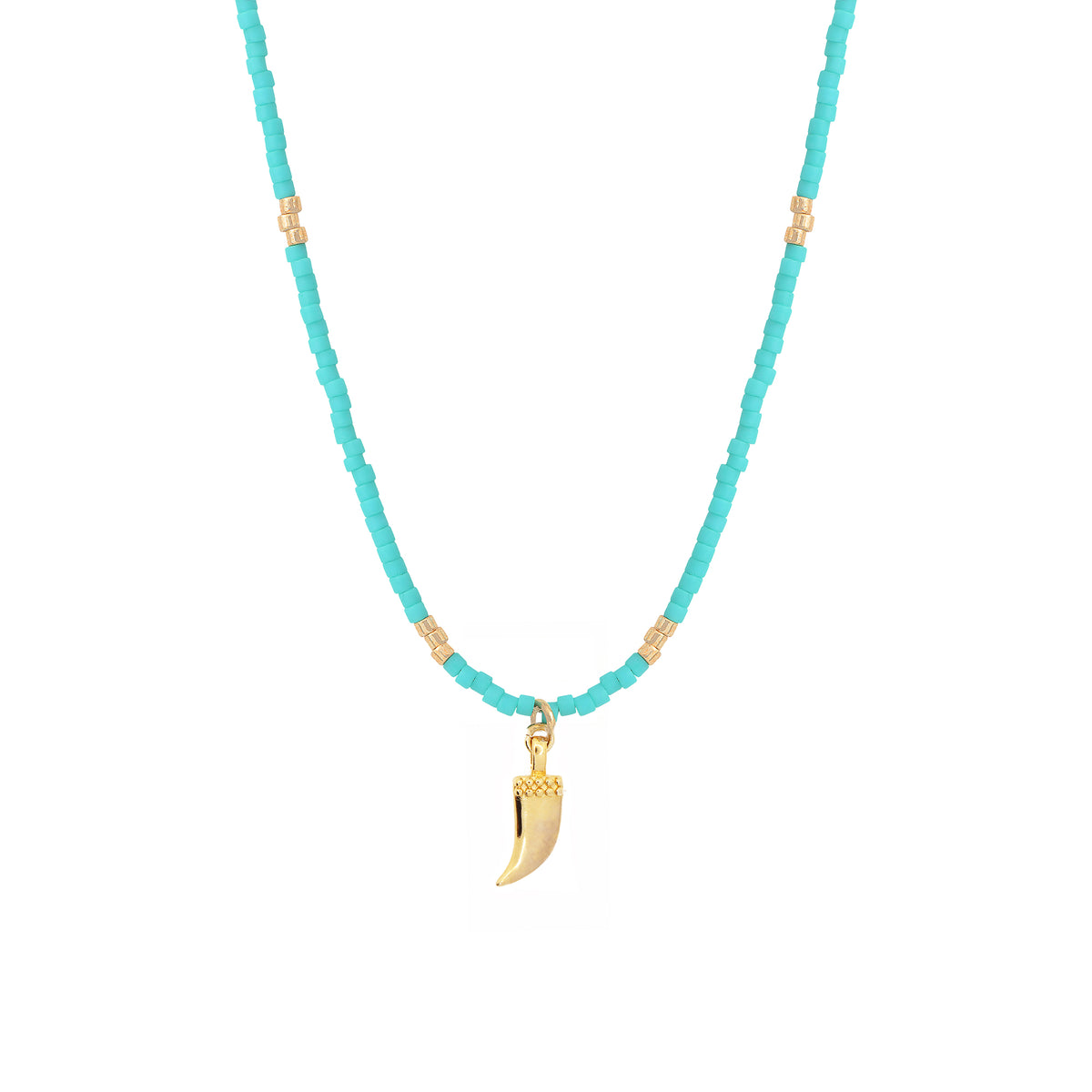 Collier Color Shark Turqoise - Or & Turquoise