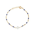 Bracl& Ibiza Bleu Fleur Nacre - Or & Marine Blanc