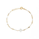 Braclet Ibiza Blanc Fleur Nacre  - Or /  Blanc