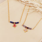 Collier Tiana - Or & Tourmaline Rose