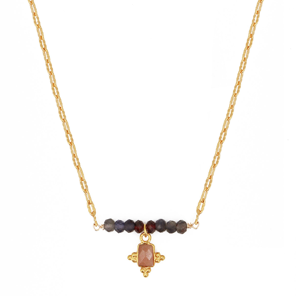 Collier Tiana - Or & Pierre De Lune Rose
