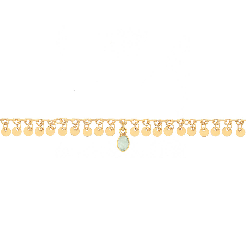 Bracelet Simran - Or & Calcedoine Aqua