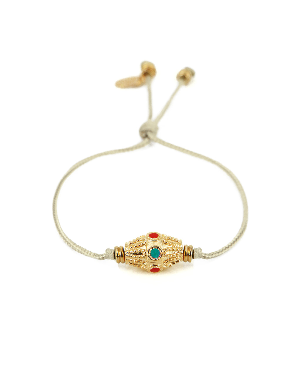 Bracelet Liennude Kamala - Or & Turquoise & Rouge