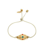 Bracelet Liennude Kamala - Or & Turquoise & Rouge