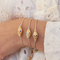 Bracelet Lien Nude Kamala - Or & Burgundy & Noir