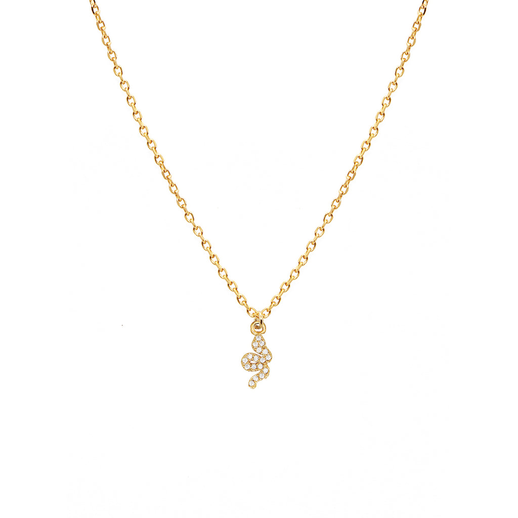 Collier Lily Serpent - Or & Zirconium