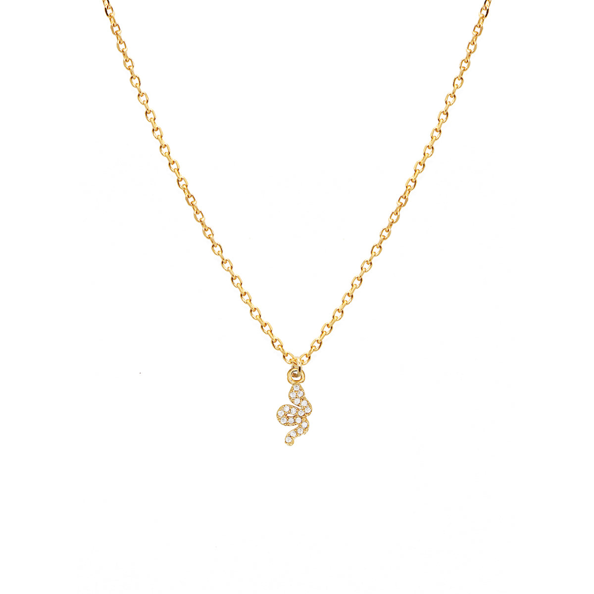 Collier Lily Serpent - Or & Zirconium