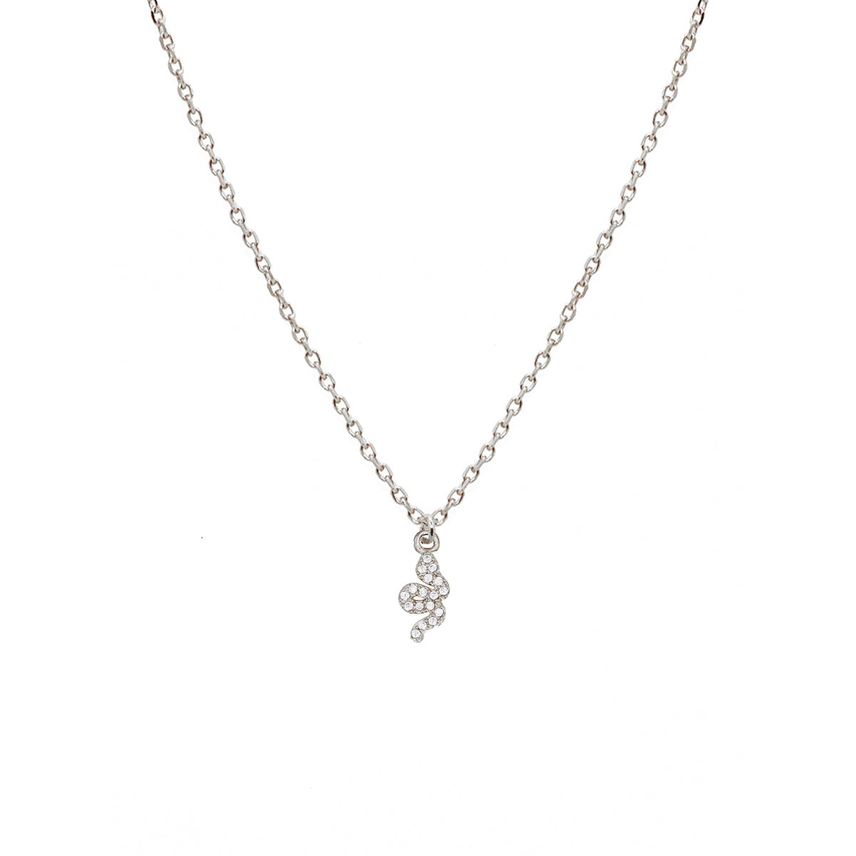 Collier Lily Serpent - Argent & Zirconium