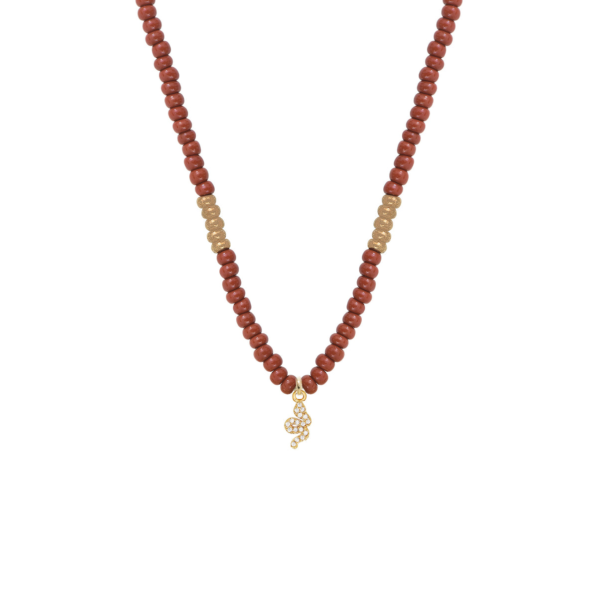 Collier Capri Serpent - Or & Marron