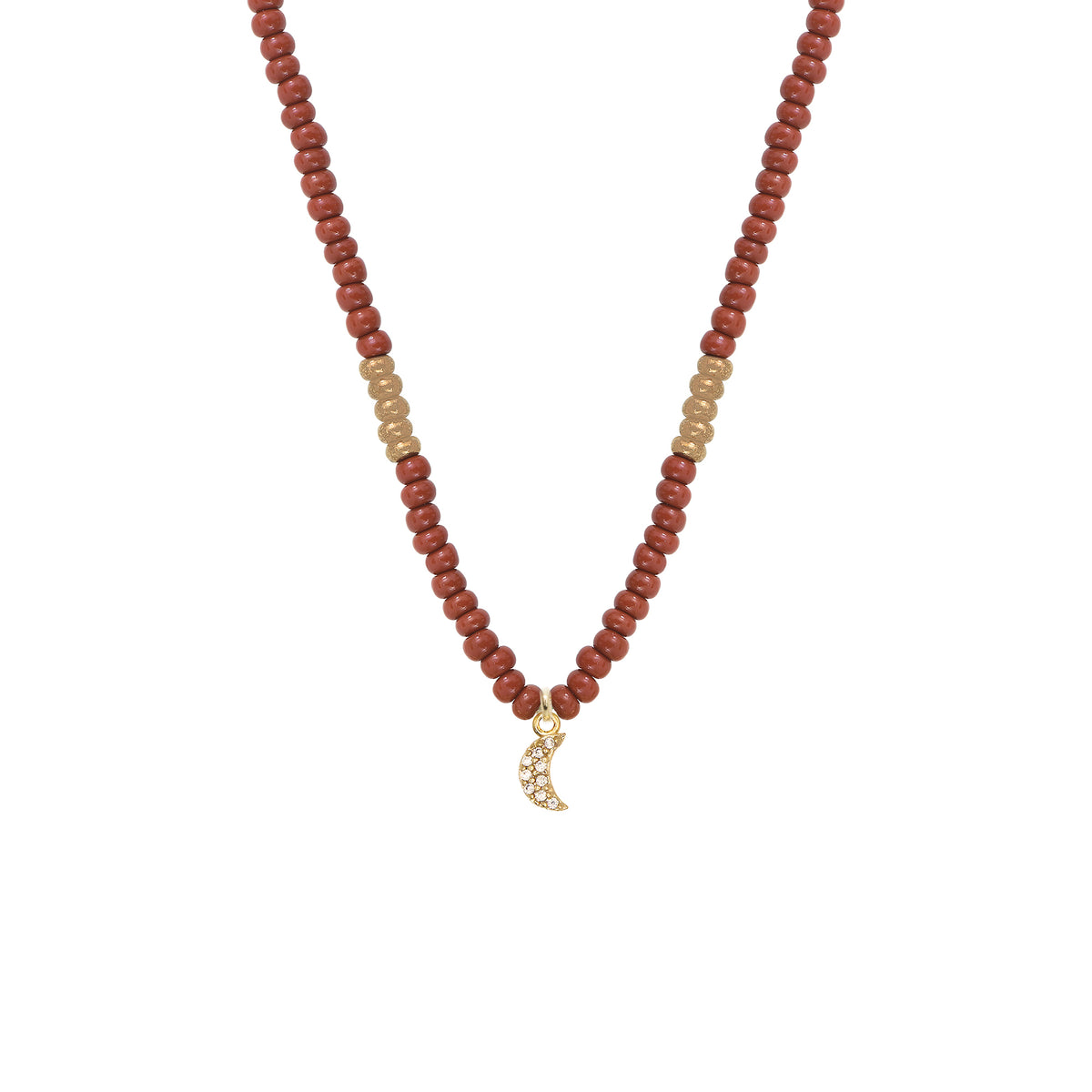 Collier Capri Lune - Or & Marron