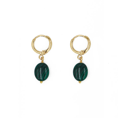 Mini Boucles D'Oreilles Malakita - Or / Malachite
