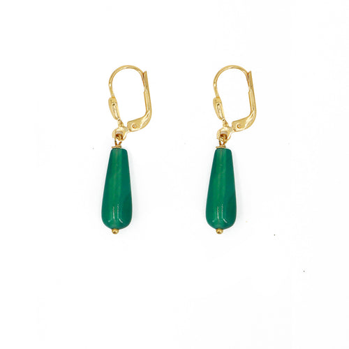 Boucles D'Oreilles Verdi - Or / Agate Verte
