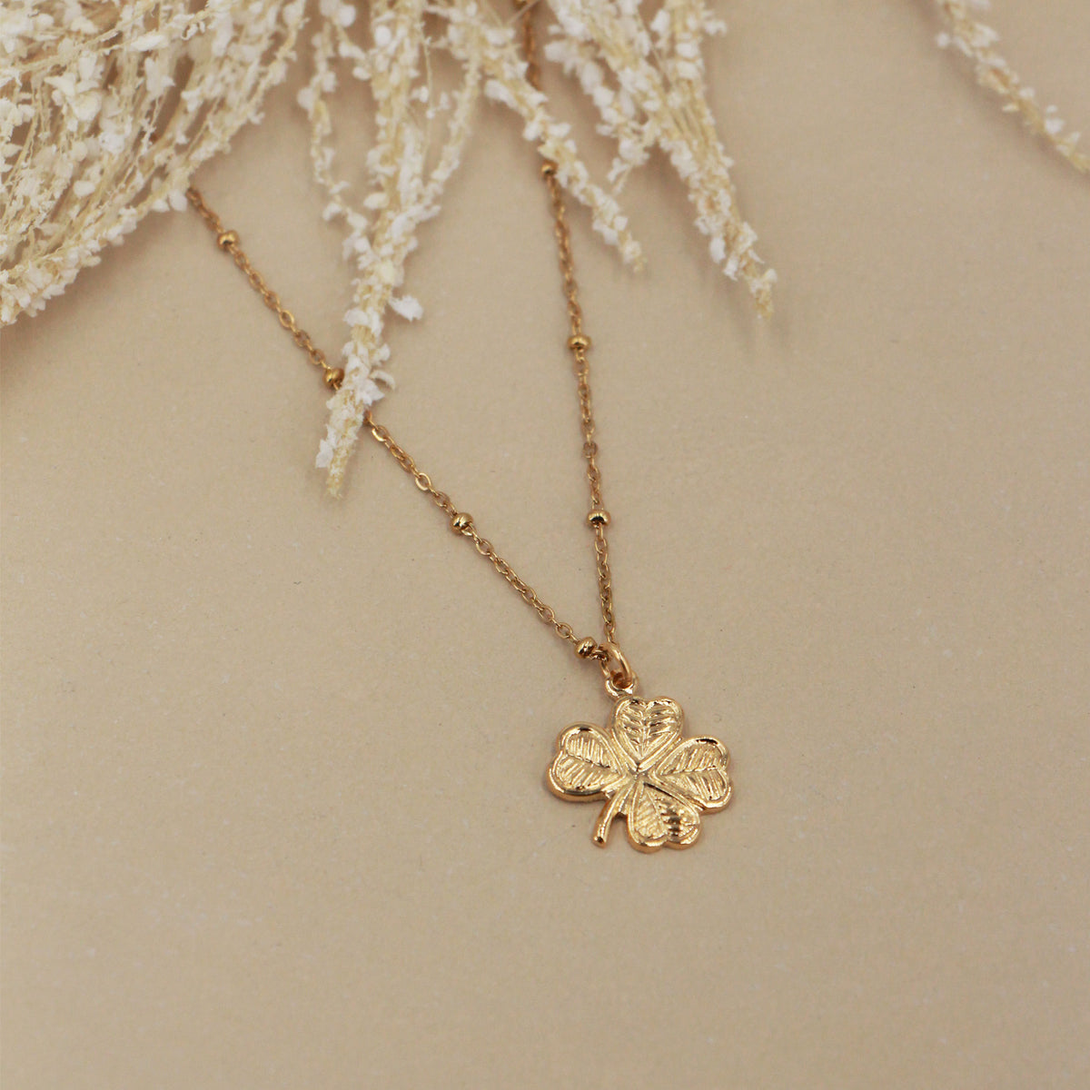 Collier Trèfle Billes - Or