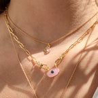 Collier Gaïa - Or & Quartz Rose