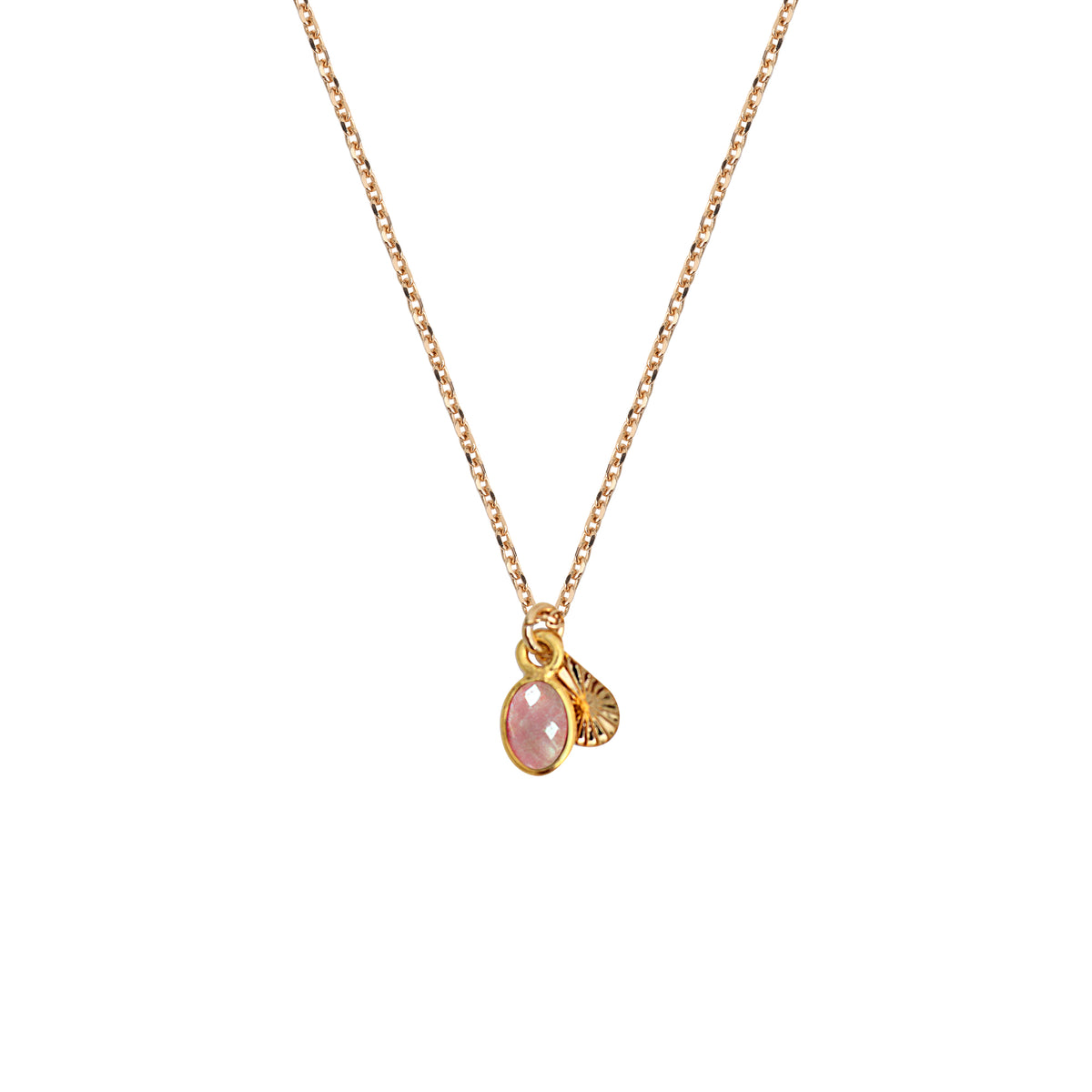 Collier Gaïa - Or & Quartz Rose