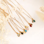Collier Gaïa - Or & Calcedoine Aqua