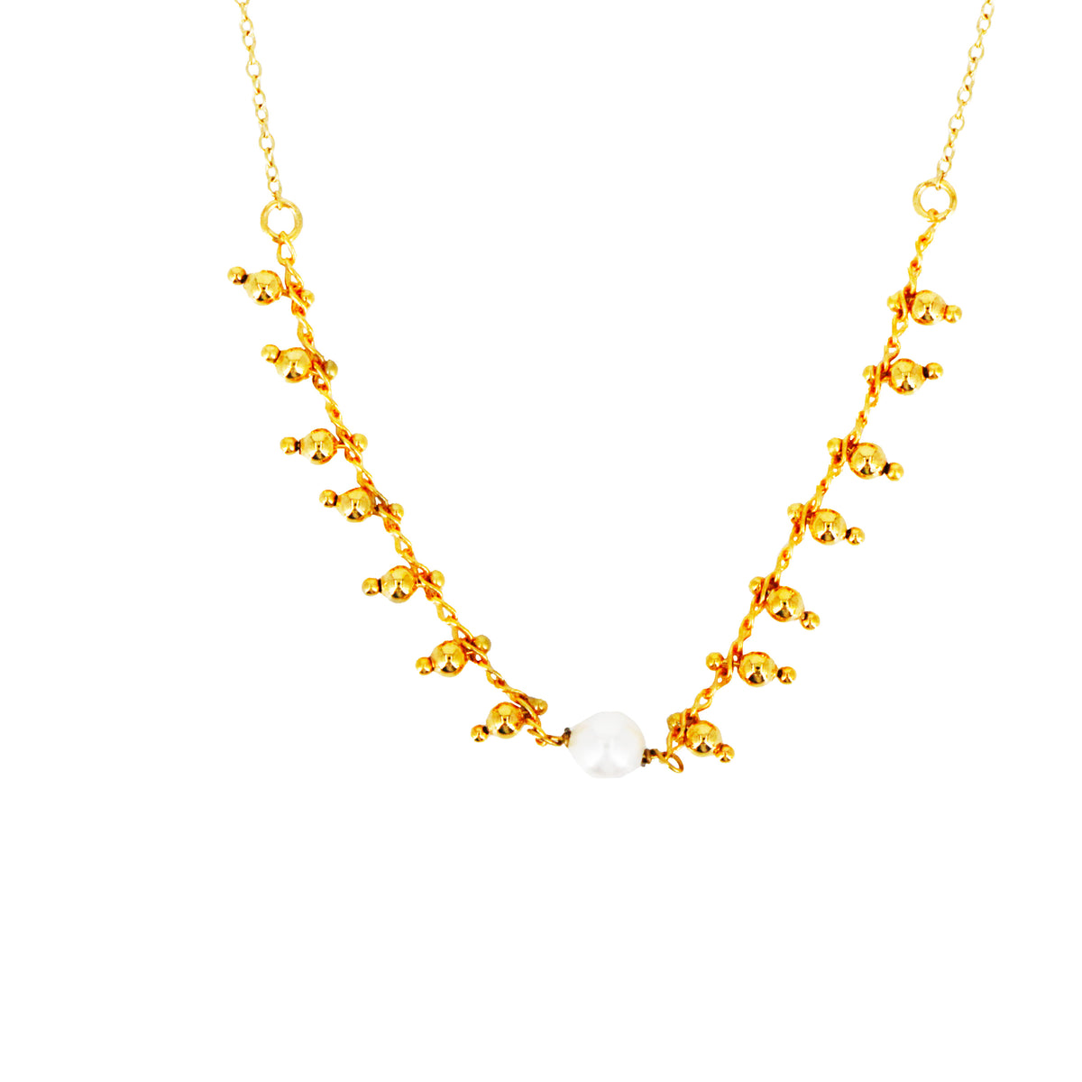 Collier Gypsie Perle - Or & Blanc