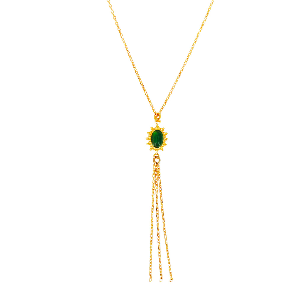 Collier Solea - Or & Agate Verte