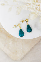 Boucles D'Oreille Jasmine - Or & Jade