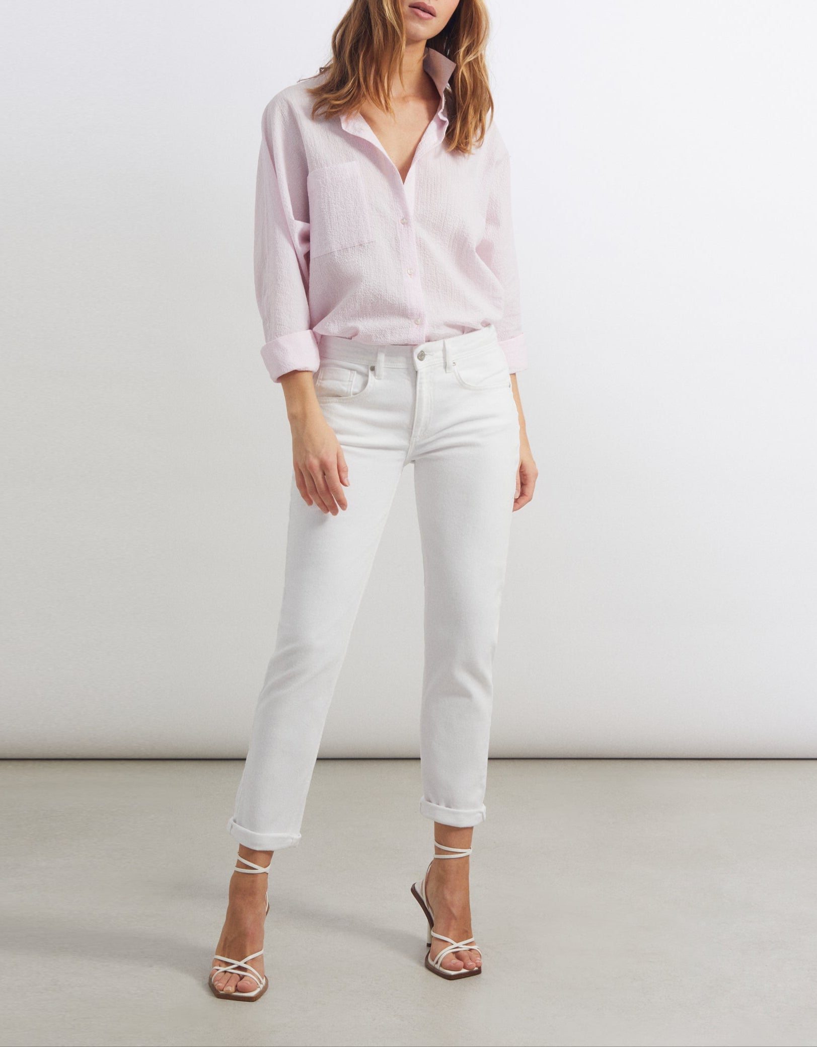 Vaquero Boy Nina - Denim Blanco - Mujer