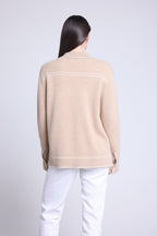 Oversized Nina Cashmere Jacket - White Beige - Women