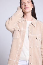 Oversized Nina Cashmere Jacket - White Beige - Women