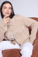 Oversized Nina Cashmere Jacket - White Beige - Women