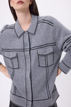 Chaqueta oversize Nina - Gris oscuro negro - Mujer