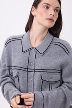 Chaqueta oversize Nina - Gris oscuro negro - Mujer