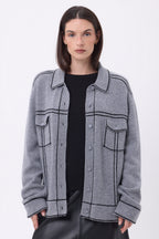 Chaqueta oversize Nina - Gris oscuro negro - Mujer