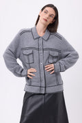 Chaqueta oversize Nina - Gris oscuro negro - Mujer