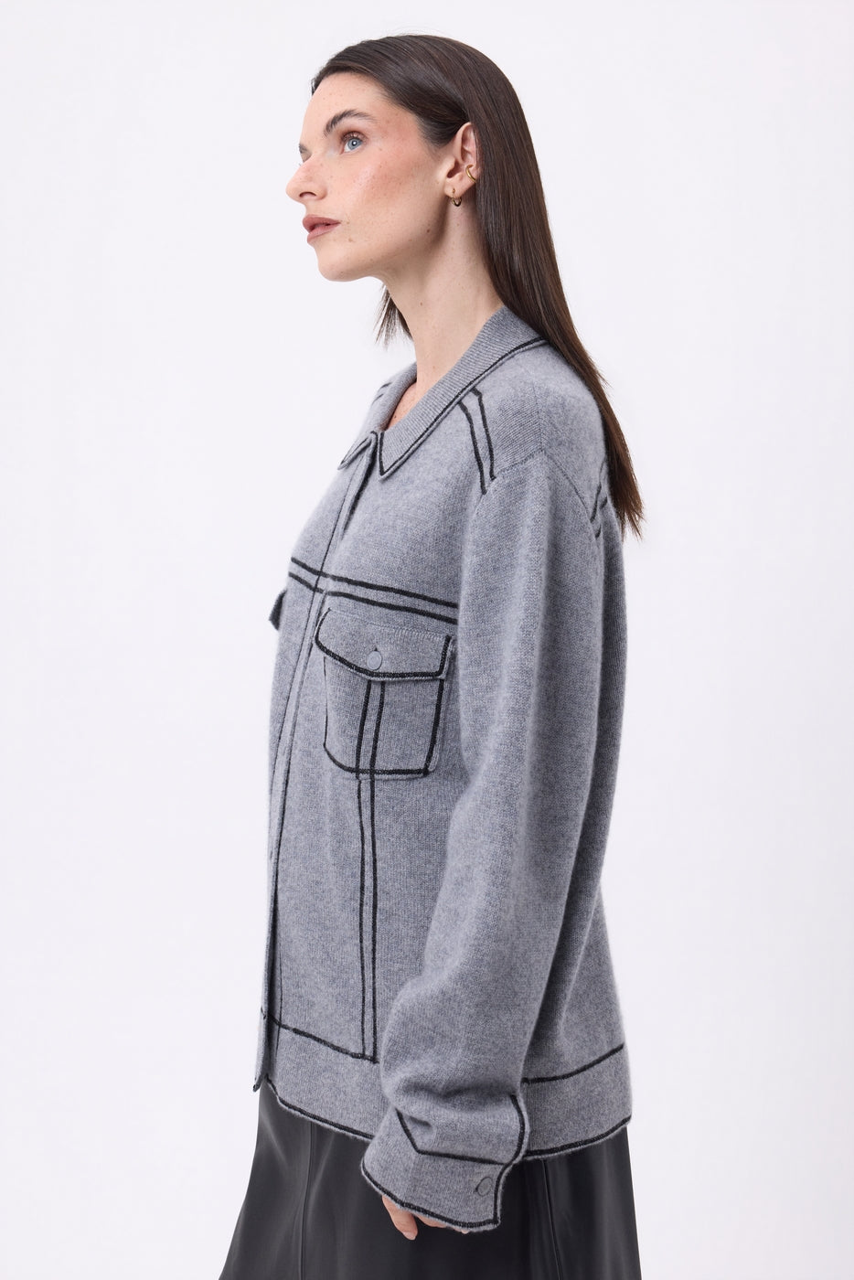 Chaqueta oversize Nina - Gris oscuro negro - Mujer