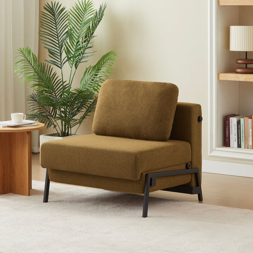 Nio - Fauteuil Convertible 1 Place - Tissu Marron