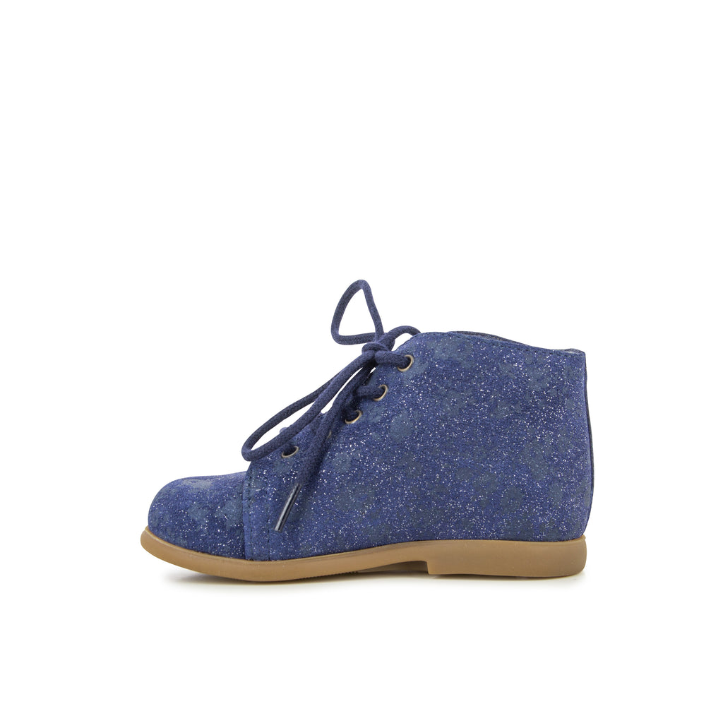 Pom d'Api – Pom D'Api - Nioupi Primo - Marine, chaussure montante bleue à lacets, vue de profil