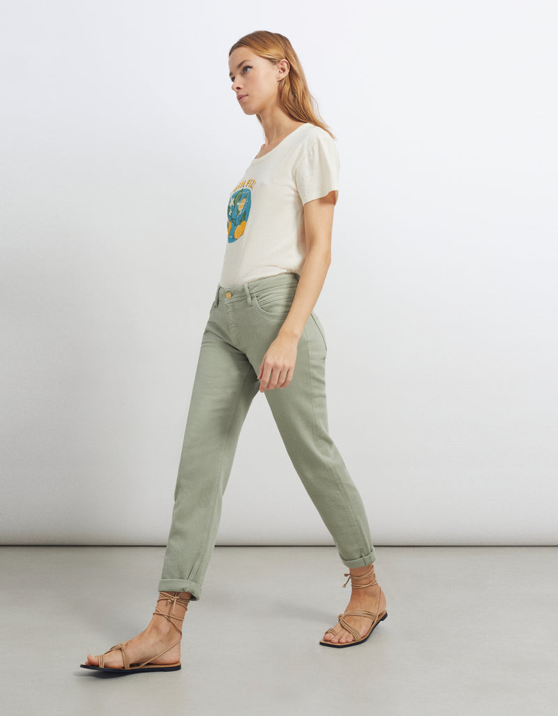 Reiko - Pantalon Boy Nixon Color - Thyme - Femme