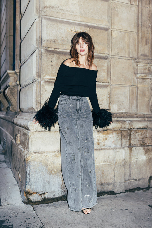 Jeans Lara - Strass Gris