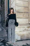 Jeans Lara - Strass Gris