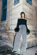 Lara Jeans - Grey Diamanté