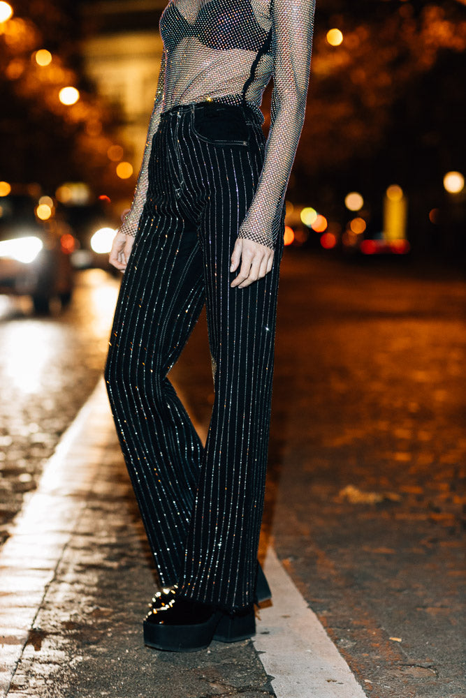 Scarlett Jeans - Black Rhinestones