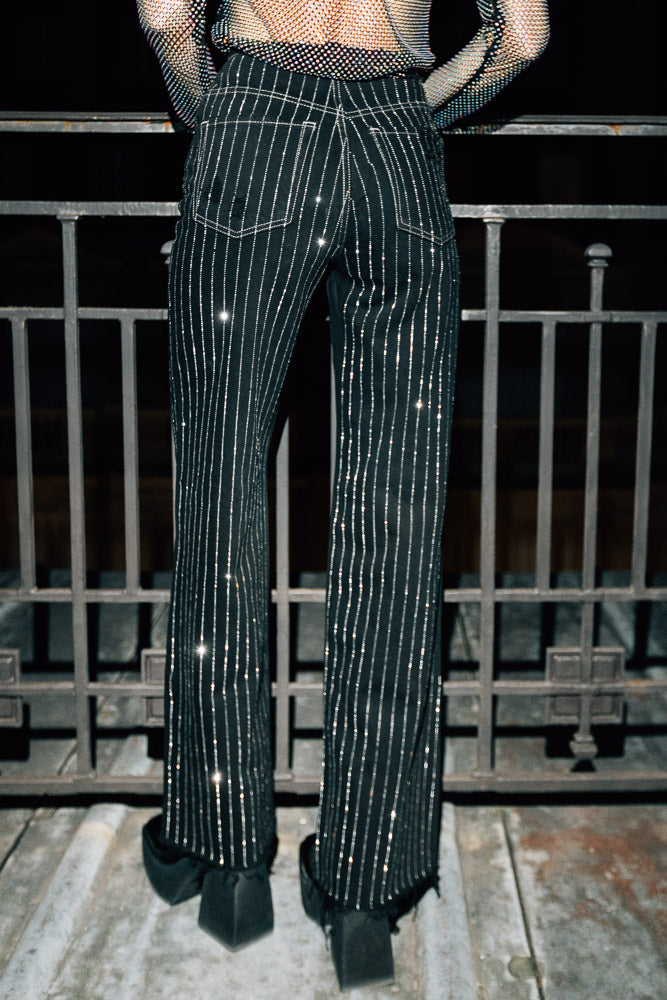 Scarlett Jeans - Black Rhinestones