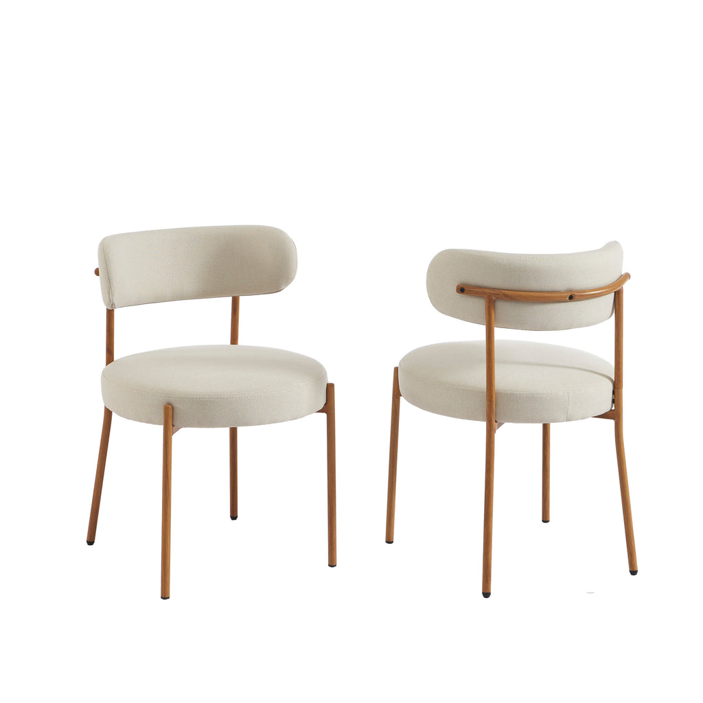 Noa - 2-pack Stolar - Beige Tyg