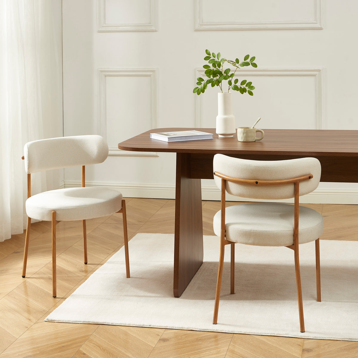 Noa - 2-pack Stolar - Beige Tyg