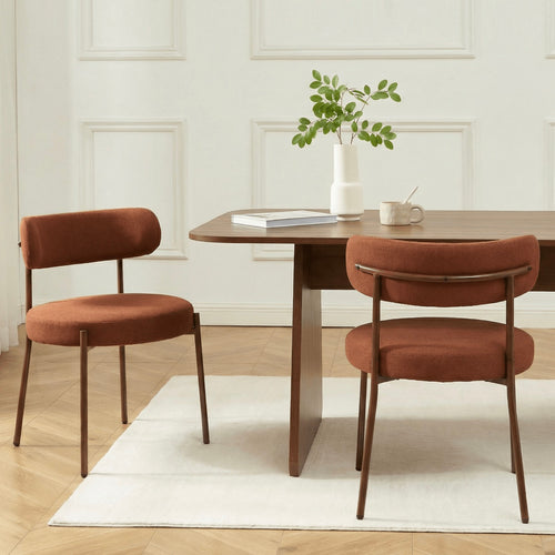 Noa - Lot De 2 Chaises - Tissu Terracotta