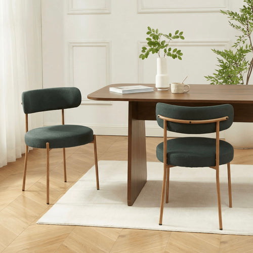 Noa - Lot De 2 Chaises - Tissu Vert