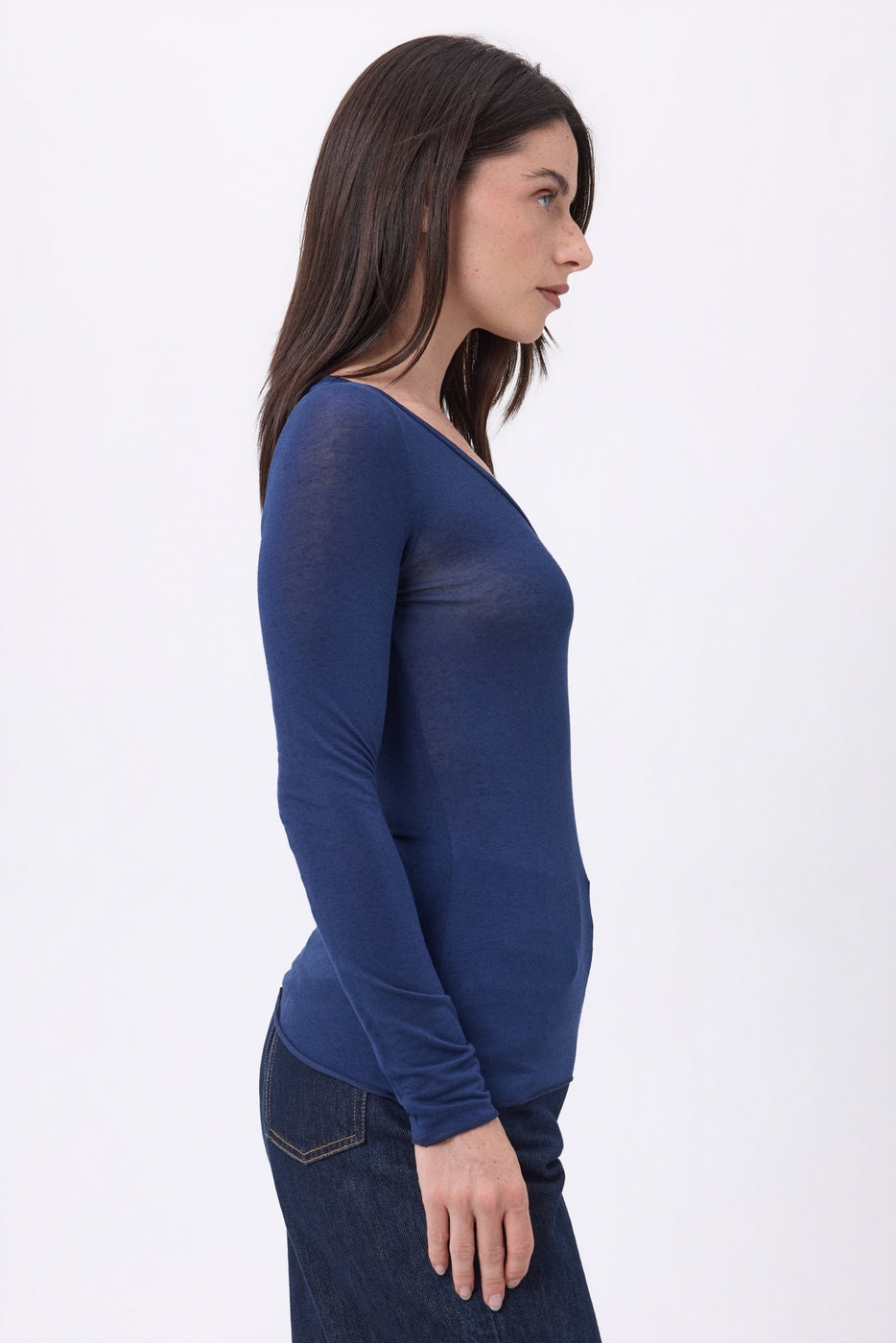 Noah V-Neck T-Shirt - Navy Blue - Women