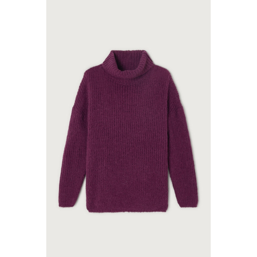 Jersey Boule Cuello Vuelto Cuello Barco - Ciruela - Mujer
