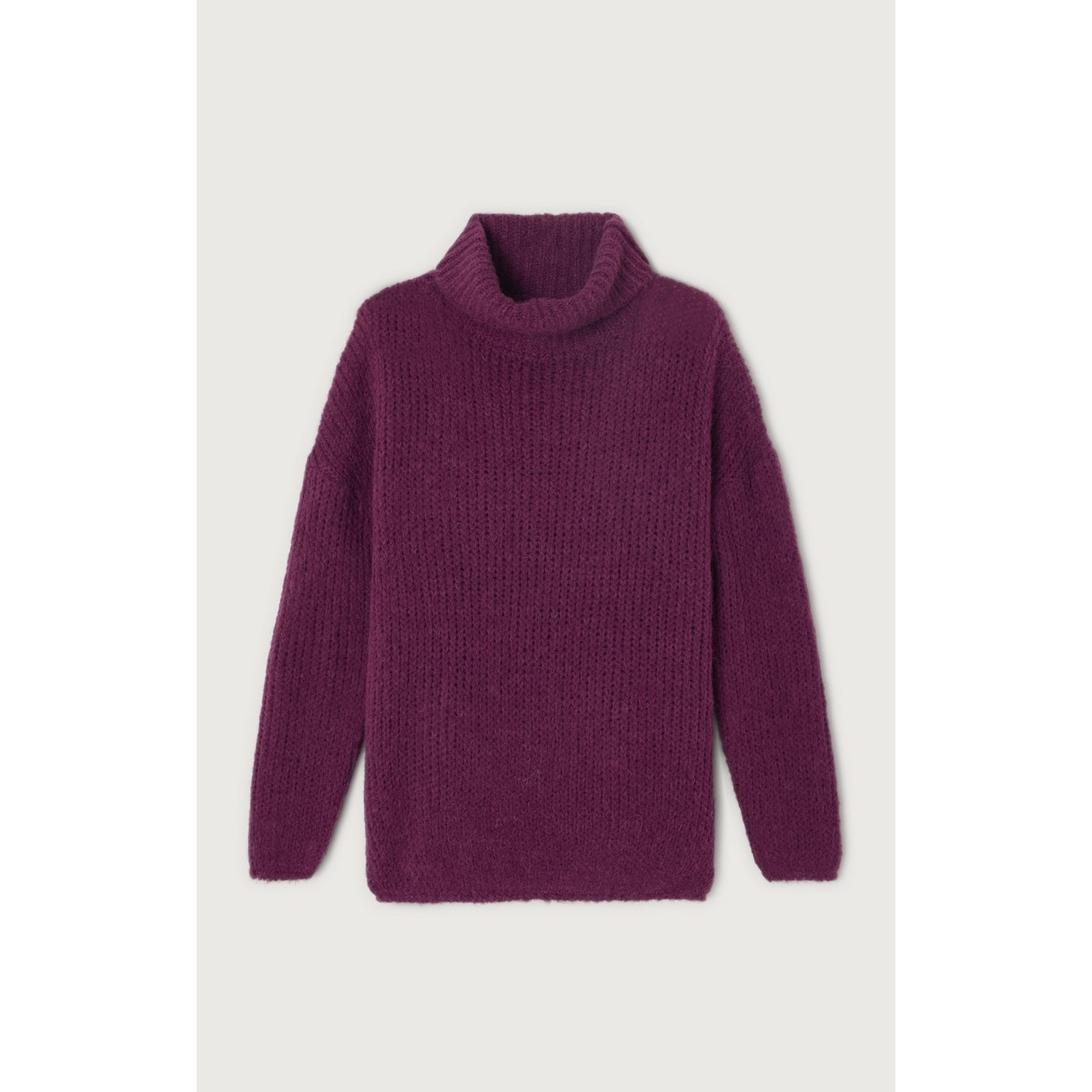 Jersey Boule Cuello Vuelto Cuello Barco - Ciruela - Mujer