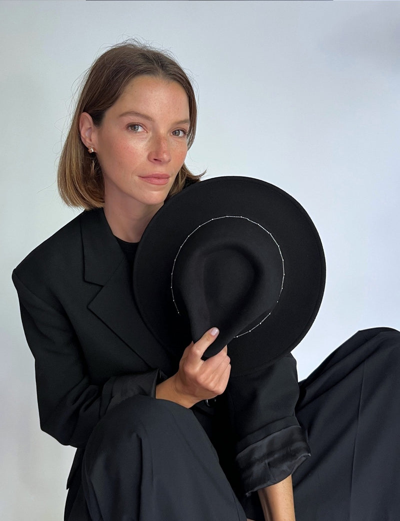 Chapeau Feutre Noe Silver - Black