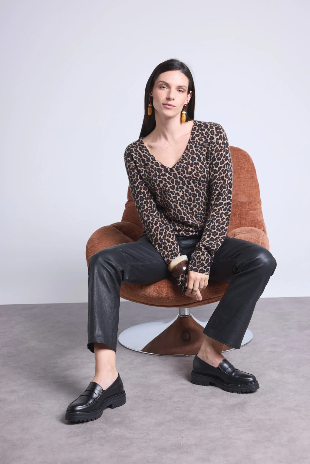 Pull Col Rond Print Leopard Noemi - Leopard Beige - Femme
